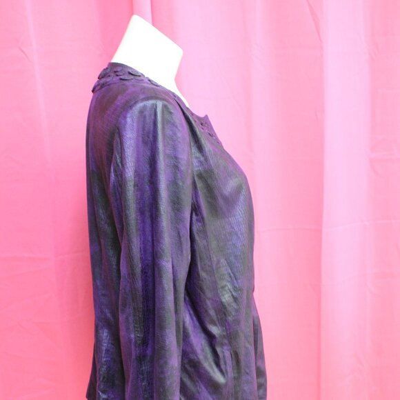 #580B Chico's Purple Dress Jacket Size 3 (16) - Picture 3 of 10